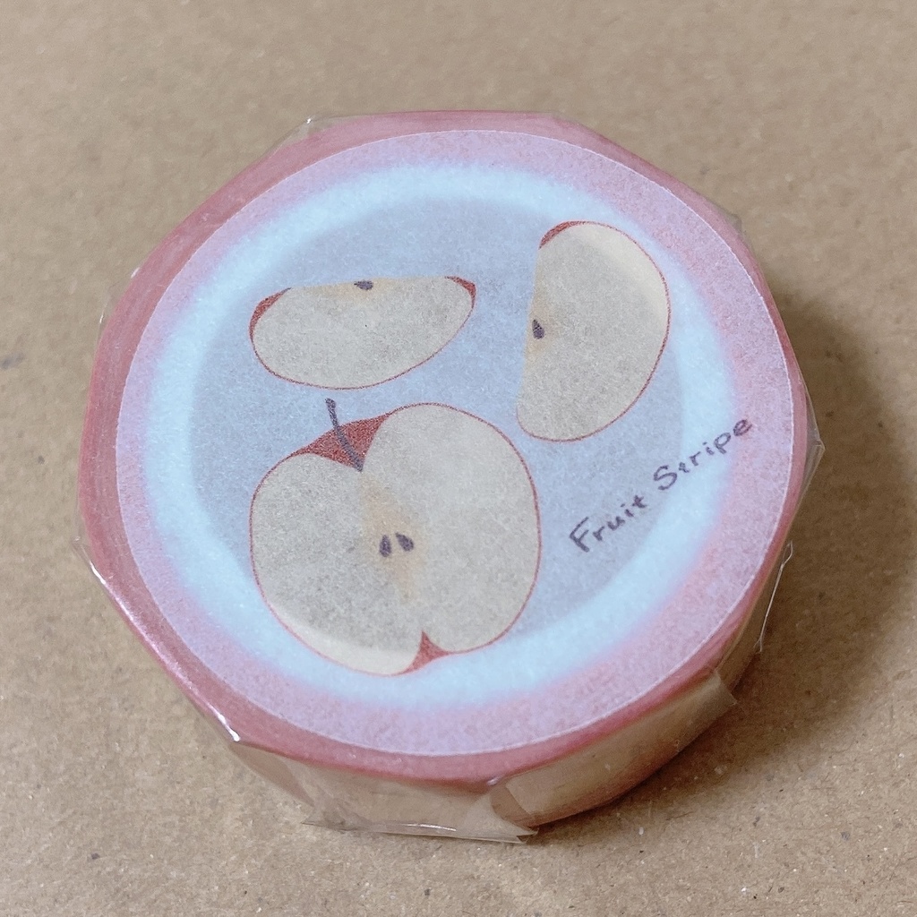 りんご Fruit Stripe シリーズ マスキングテープ15mm