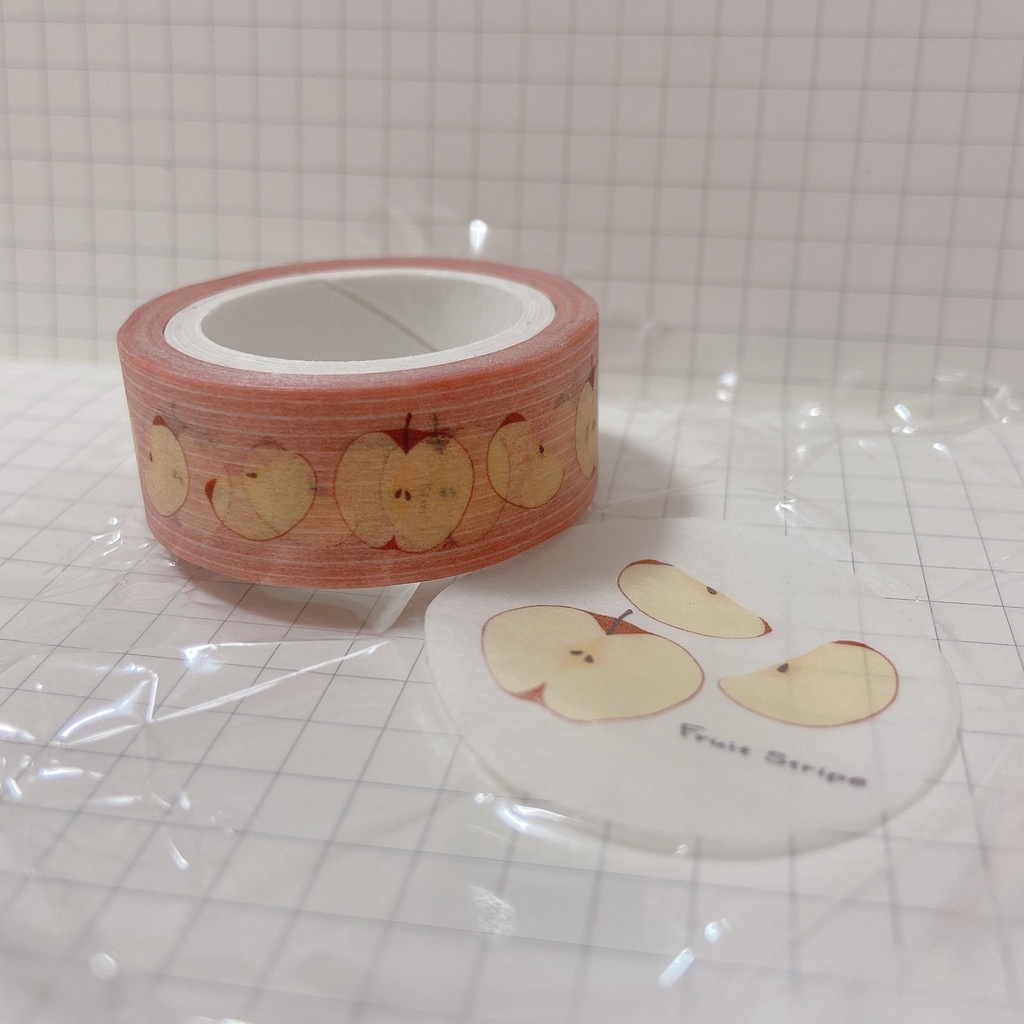 りんご Fruit Stripe シリーズ マスキングテープ15mm