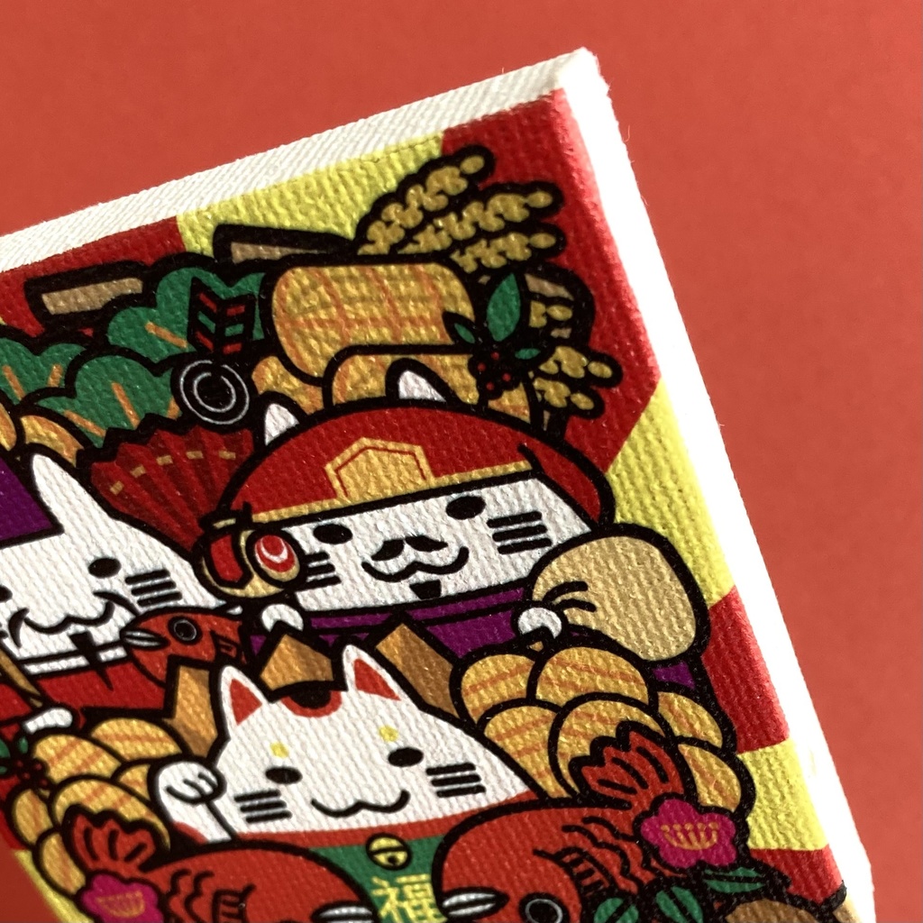 招福熊手2023☆ミニキャンバスアート