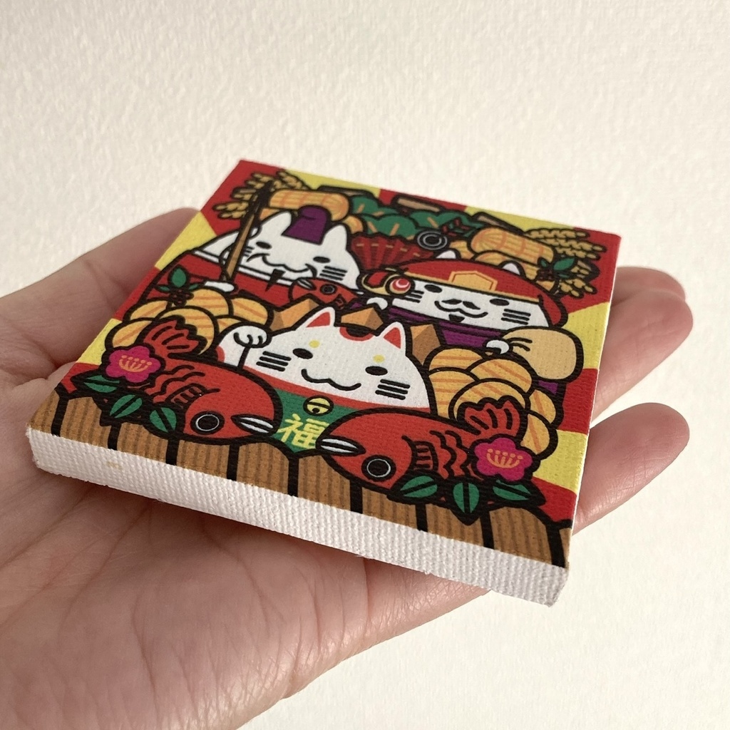 招福熊手2023☆ミニキャンバスアート