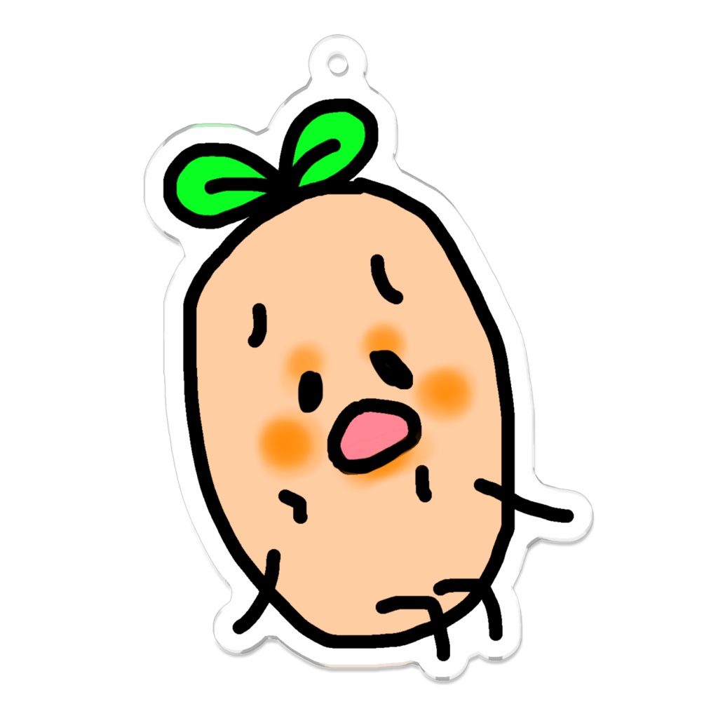 じゃがいもの妖精キーホルダー㉒土でお化粧してるオシャレさん