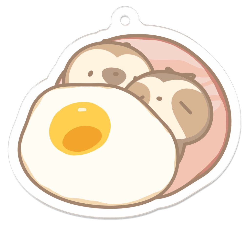 ふんわりハムたまご　アクリルキーホルダー