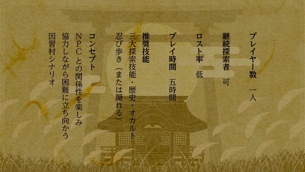 【CoC6版】『稀人きたりて枯れ尾花』SPLL/E194955