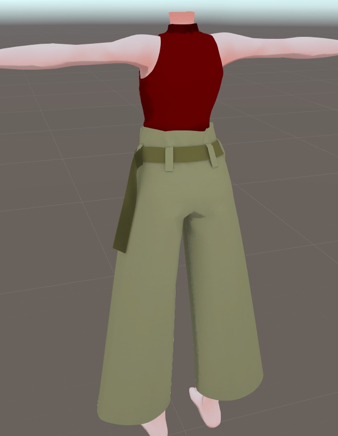 【無料】ハイウェスト ワイドパンツ