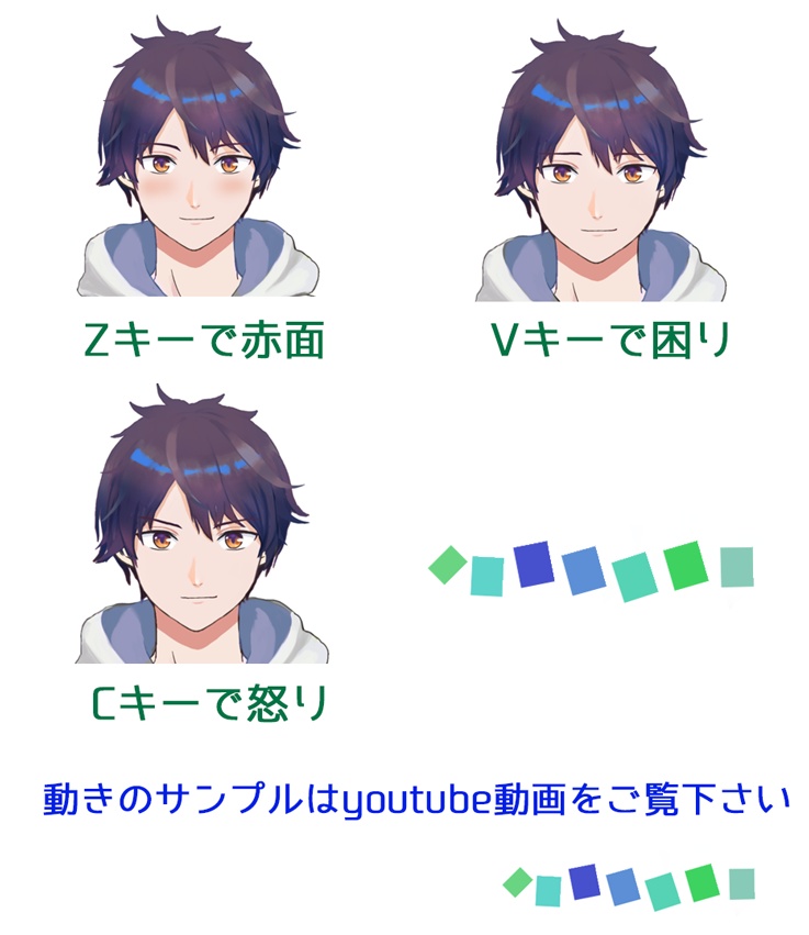 【Facerig/Vtubestudio】デザイン切替できる男の子