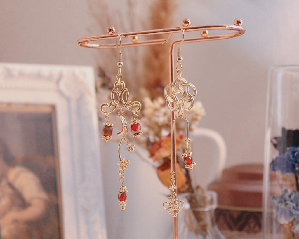 【アクセサリー】梅咲・津軽モチーフ イヤリング&ピアス【またたび5周年記念】