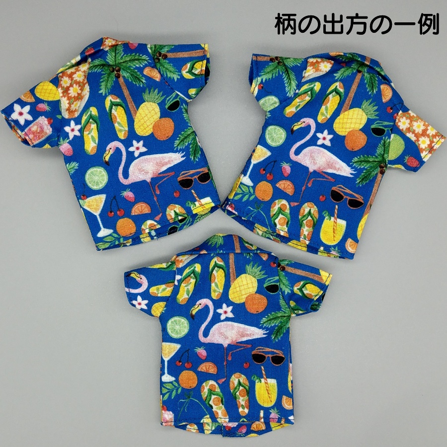 フラミンゴとチェリー・フルーツ柄Set(コバルトブルー)