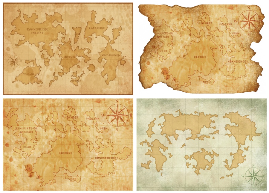 素材【架空の世界地図】