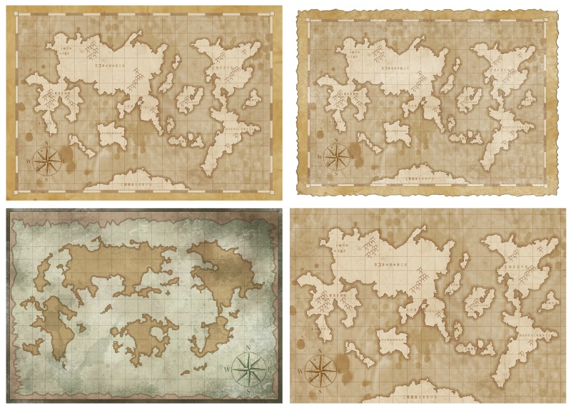 素材【架空の世界地図】