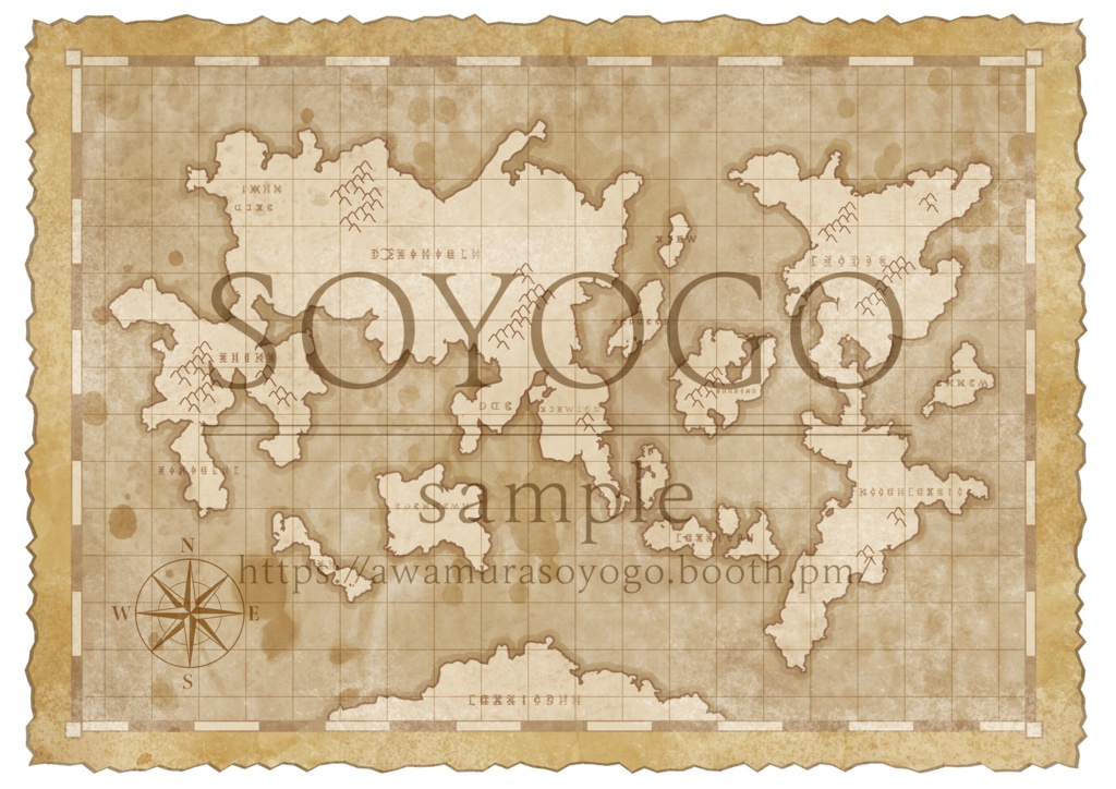 素材【架空の世界地図】