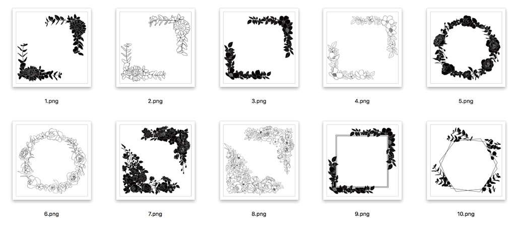 素材集「花のフレーム」