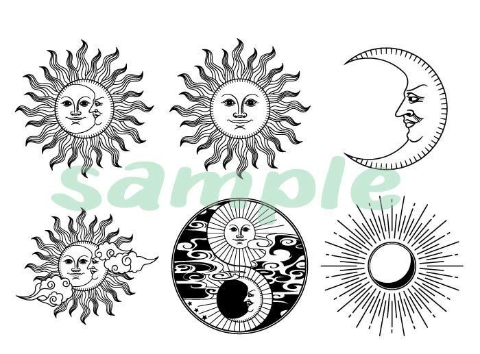 素材「和風と太陽と月の素材集」