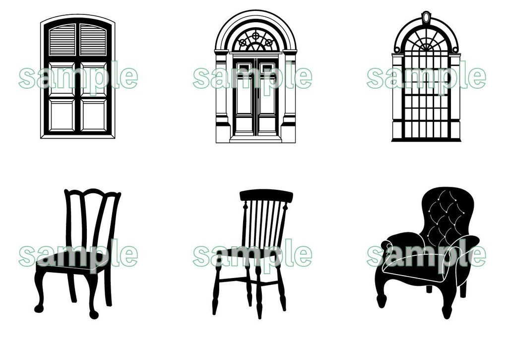 素材「シルエットいろいろ30個セット」