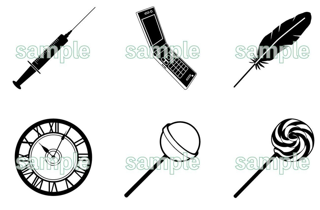 素材「シルエットいろいろ30個セット」