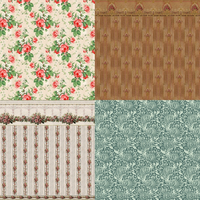 アンティーク壁紙素材集