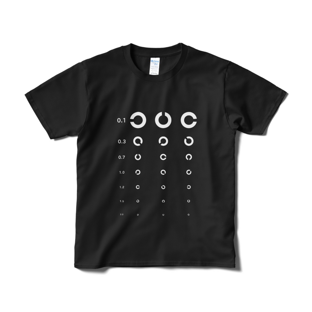 視力検査Tシャツ(黒)