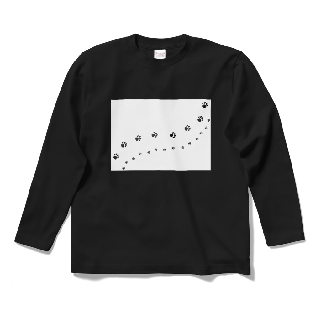 親子足あとロングTシャツ(黒)