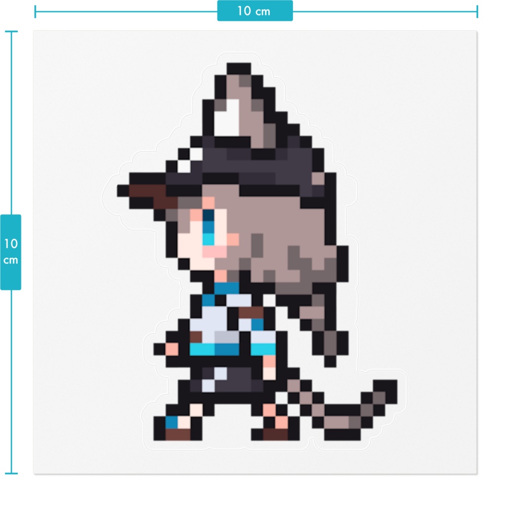 沙猫クリアステッカー - 100x100mm