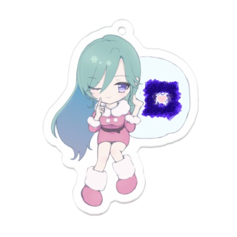 【ゆめかわサンタ】アクリルキーホルダー-幻刻鈴華-クリスマスボイスQRコードつき