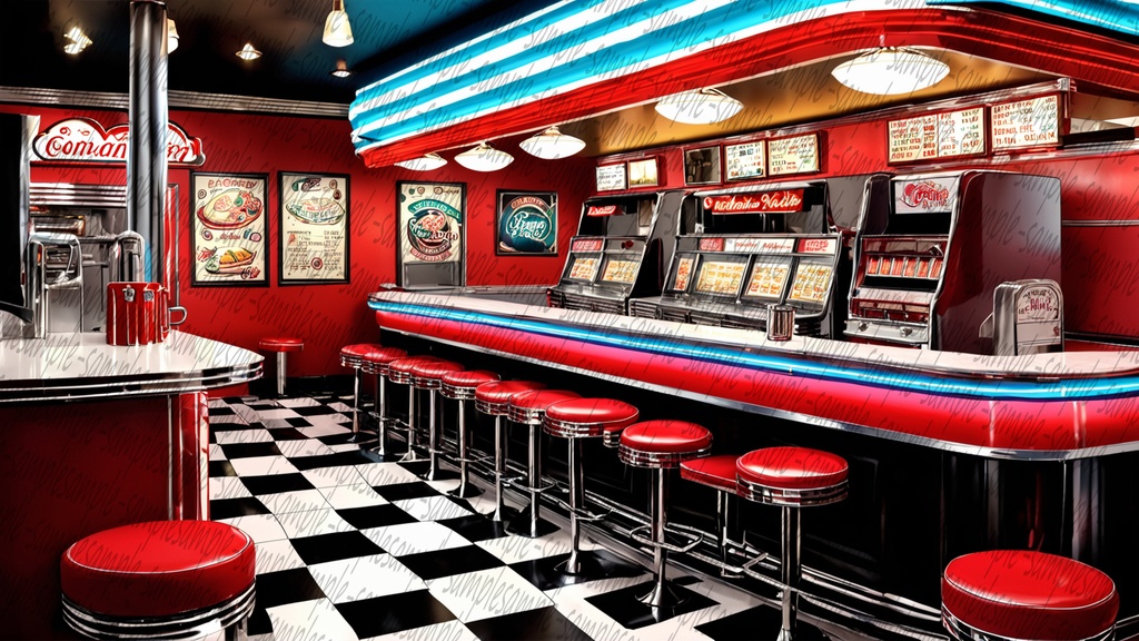 【商用可能】高品質フルHD背景画像 - [ダイナーのテーマ]