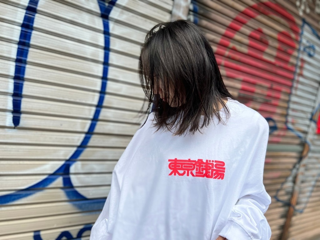 東京銭湯 ロングTシャツ【FRONT / PINK】ビックシルエット【銭湯・サウナ】