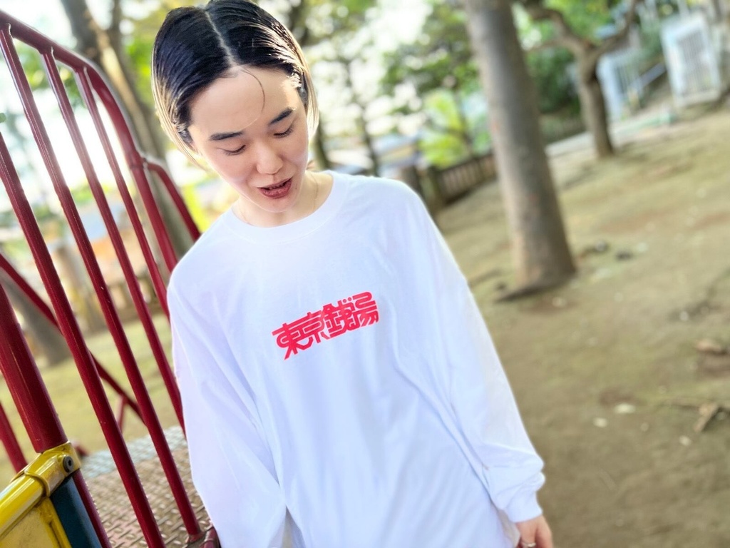 東京銭湯 ロングTシャツ【FRONT / PINK】ビックシルエット【銭湯・サウナ】