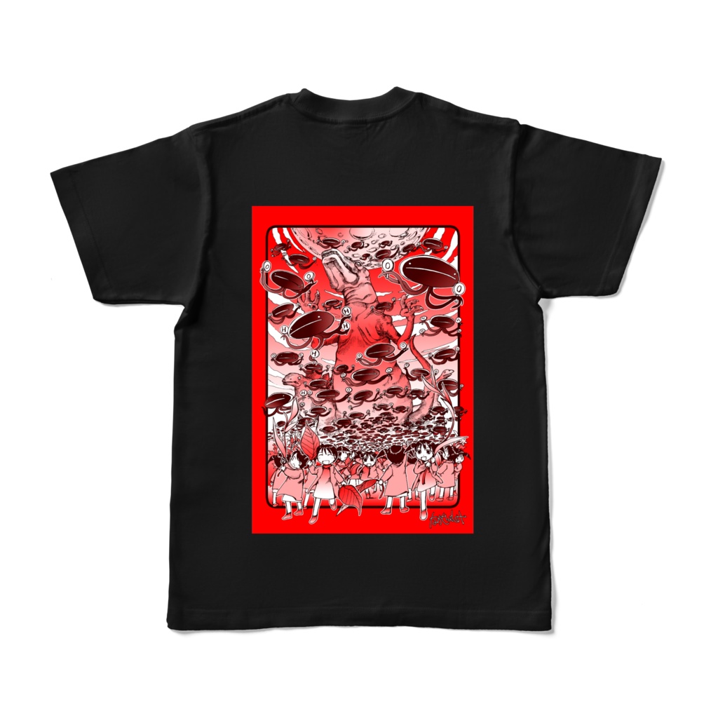 「かぁぼん&光合成生物」Tシャツ(黒)