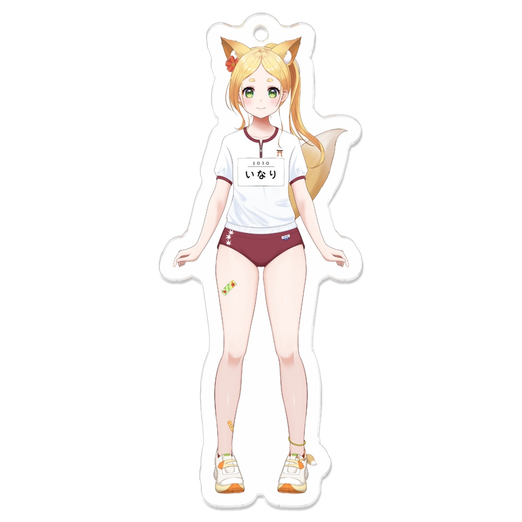 7cmアクリルキーホルダー(コーティング)_稲鈴(体操服差分)