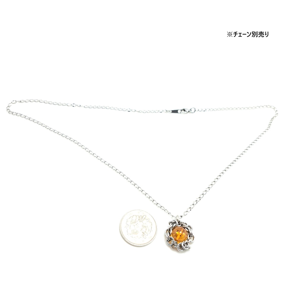 煌めく ユラテの涙 (バルテックアンバー) ペンダントトップ