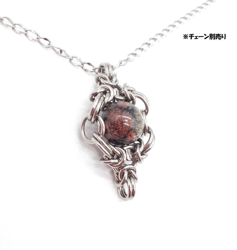 フラワー オブシディアン ペンダントトップ