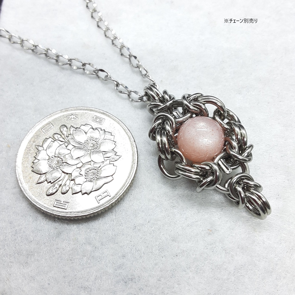 オレンジ ムーンストーン ペンダントトップ