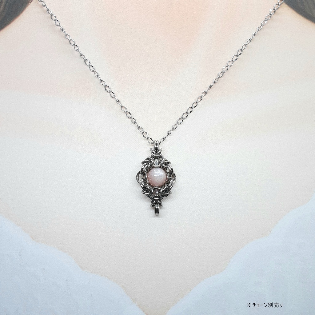 オレンジ ムーンストーン ペンダントトップ