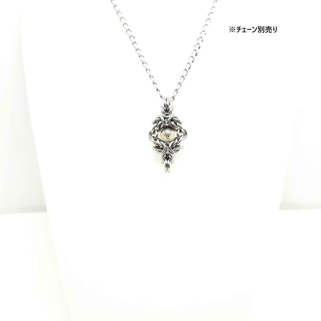 重厚がある輝き! プラチナルチルクォーツ ペンダントトップ
