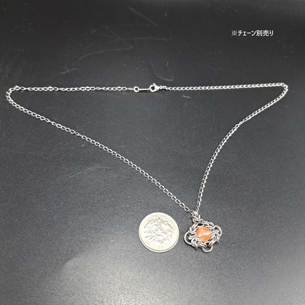 オレンジ ラビットヘア クォーツ ペンダントトップ