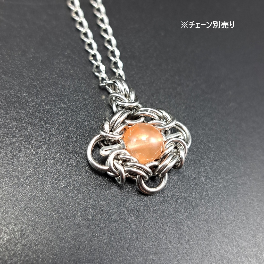 オレンジ ラビットヘア クォーツ ペンダントトップ