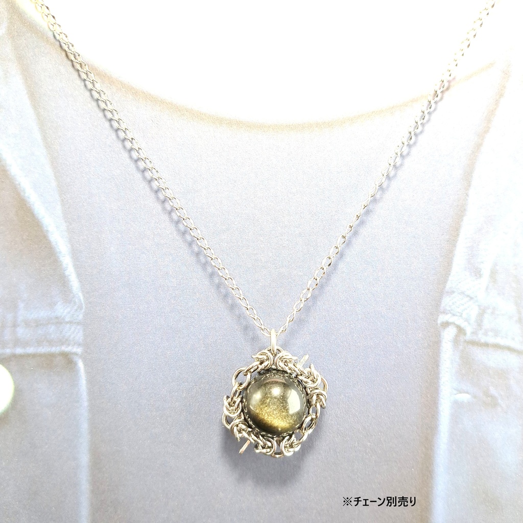 上品な金色の輝き! ゴールデン オブシディアン ペンダントトップ