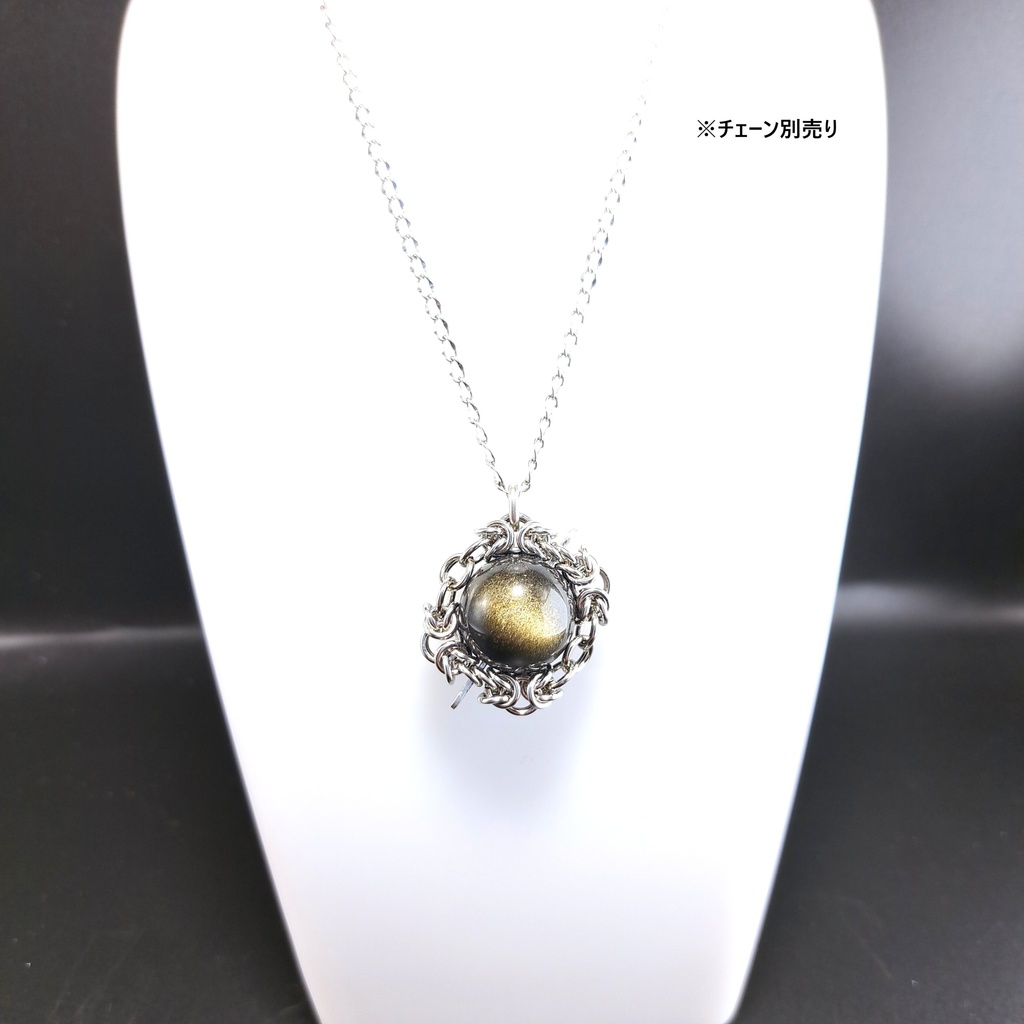 上品な金色の輝き! ゴールデン オブシディアン ペンダントトップ