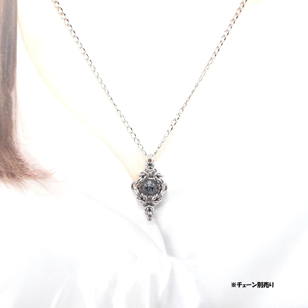 ブラックファイア クォーツ ペンダントトップ