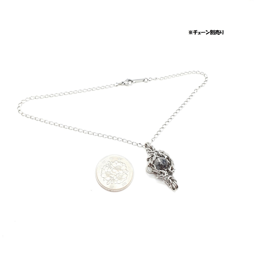 ブラックファイア クォーツ ペンダントトップ