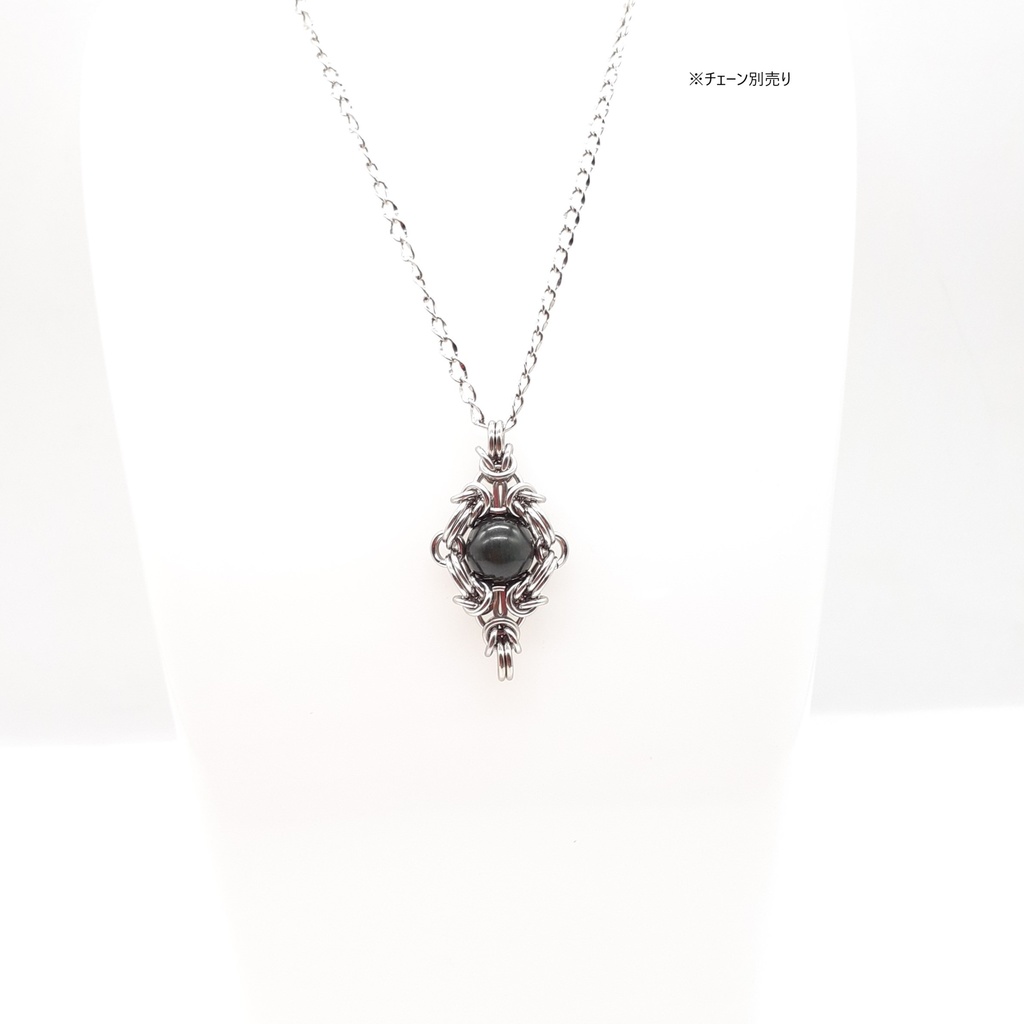 グリーンキャッツアイ ラビットヘアクォーツ ペンダントトップ