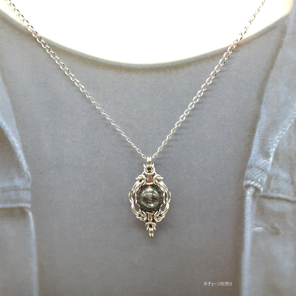 漆黒針! ブラックトルマリン イン クォーツ ペンダントトップ