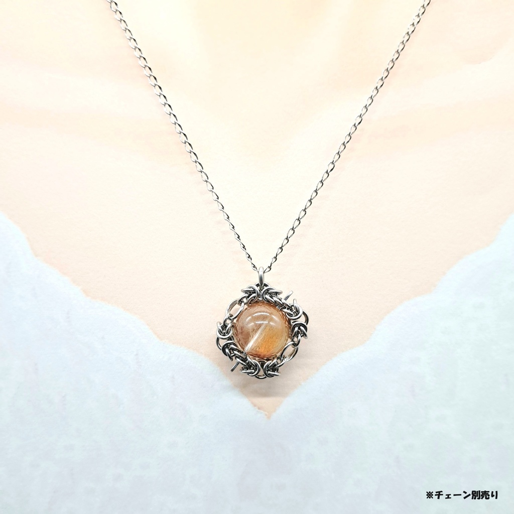 アンフィボール イン クォーツ ペンダントトップ