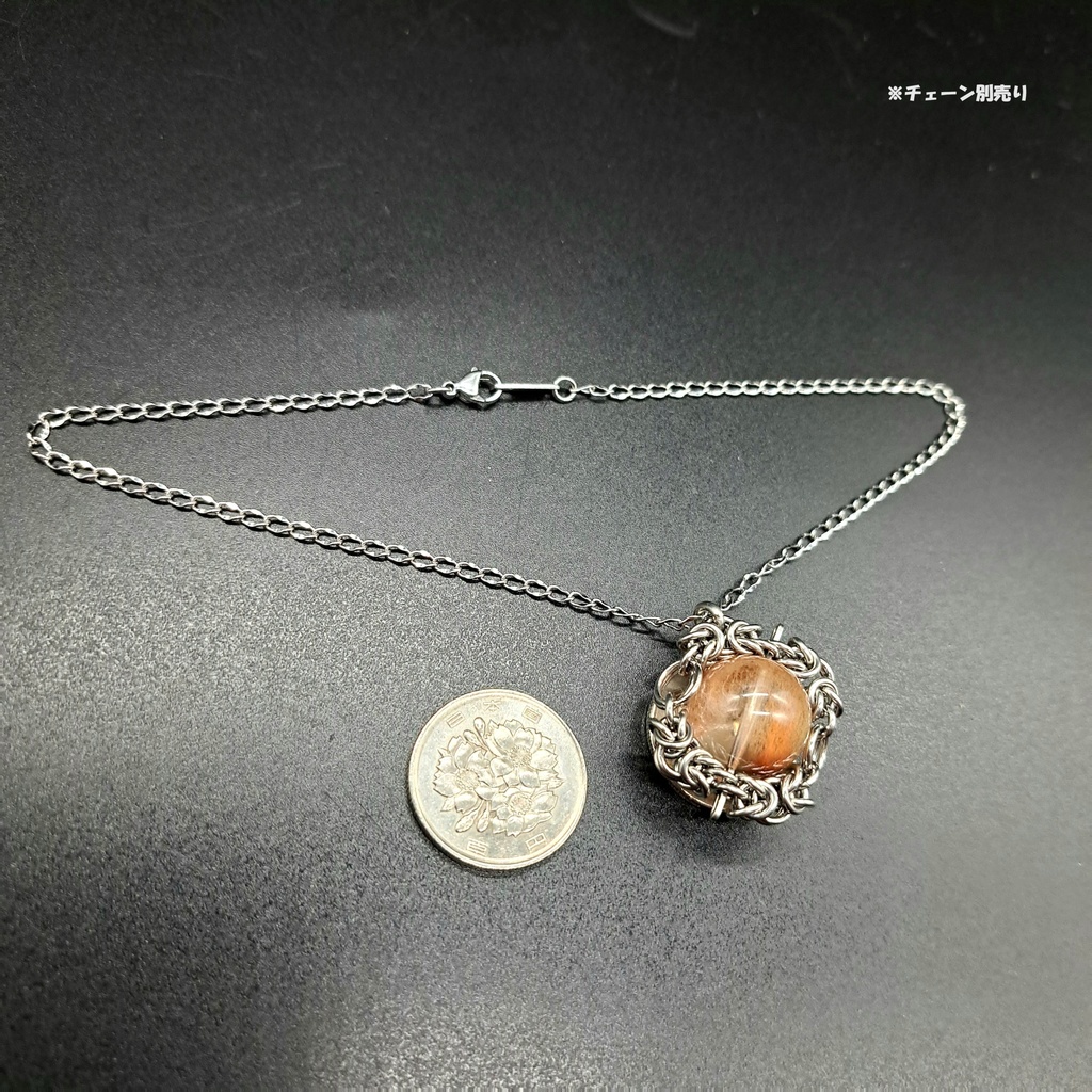 アンフィボール イン クォーツ ペンダントトップ