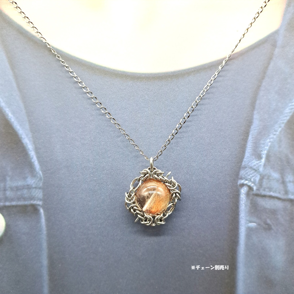 アンフィボール イン クォーツ ペンダントトップ