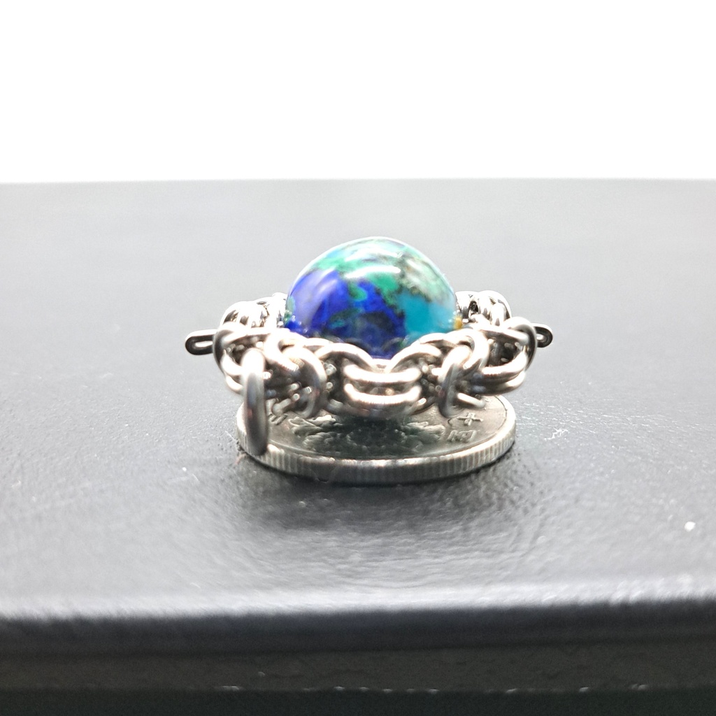 まるで小さな地球! クリソコラ イン ラピスラズリ ペンダントトップ