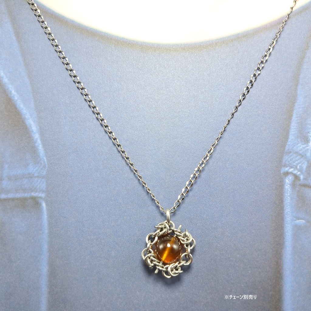 ミャンマー産天然琥珀! ブルーアンバー ペンダントトップ