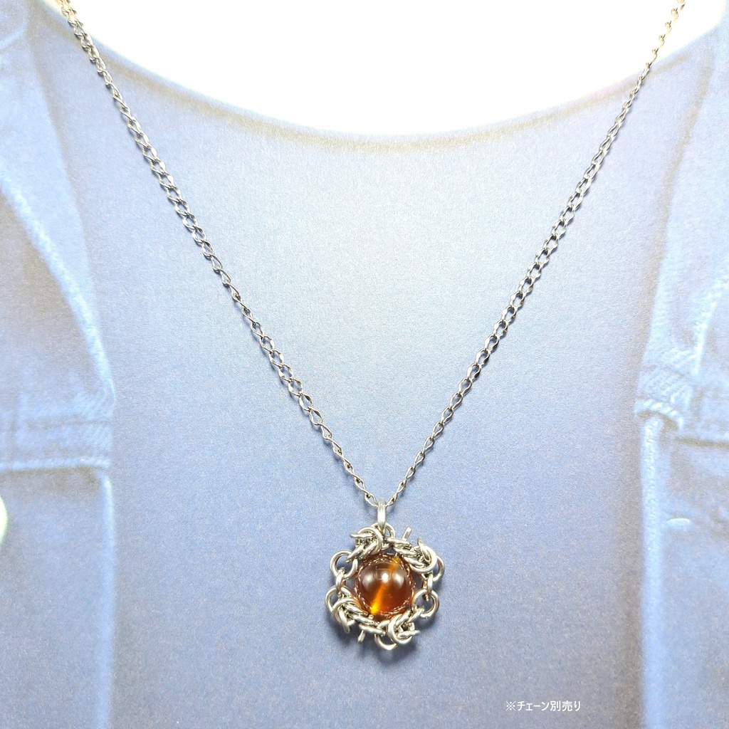 ミャンマー産天然琥珀! ブルーアンバー ペンダントトップ