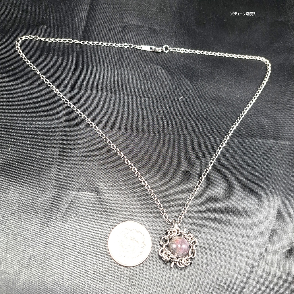 色々な鉱物が混ざり合った天然石! アメジストインクォーツ ペンダントトップ