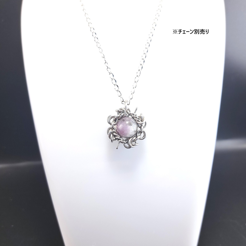 色々な鉱物が混ざり合った天然石! アメジストインクォーツ ペンダントトップ