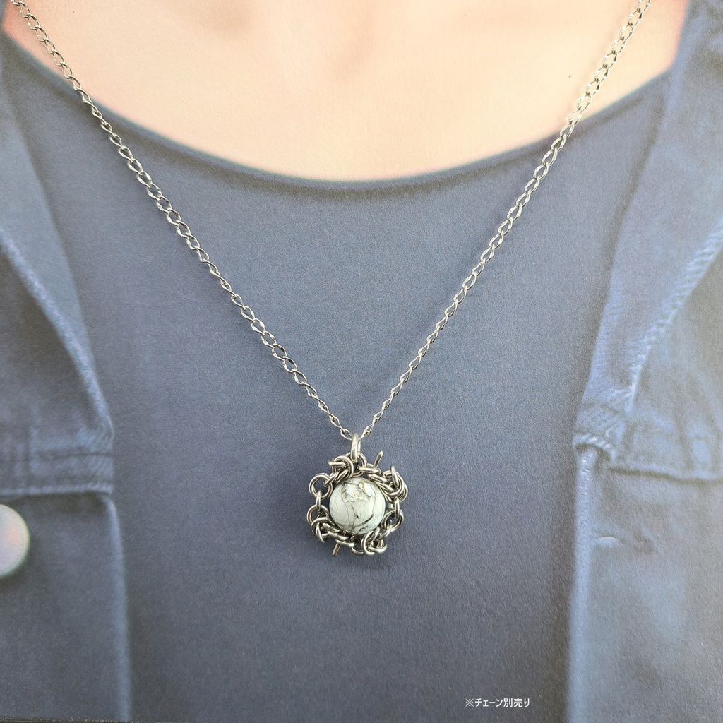 特有模様が美しい コモンブルーオパール ペンダントトップ